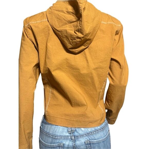 women's stretch nylon zip up thin casual hoodie short sweater M - Picture 2 of 6
